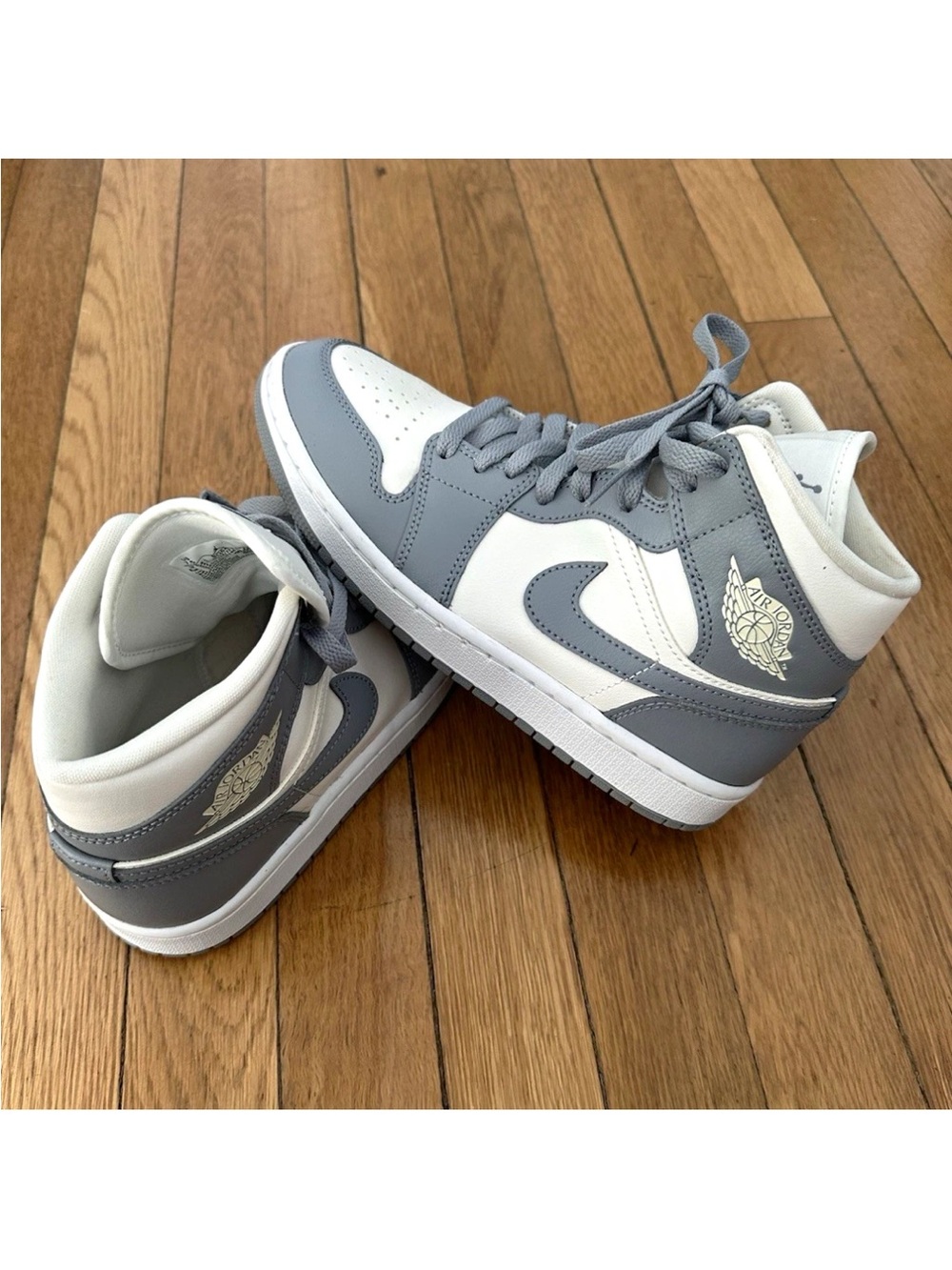 Nike Air Jordan Women's Mid-Top Sneakers in Gray and White